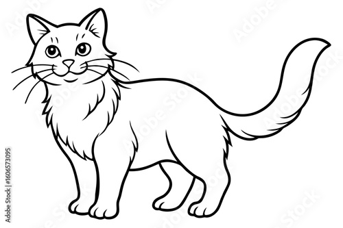 Detailed Cat Coloring Page - Printable Pet Animal