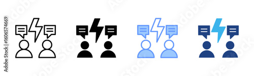 Conflict Of Interest icon set multiple style collection