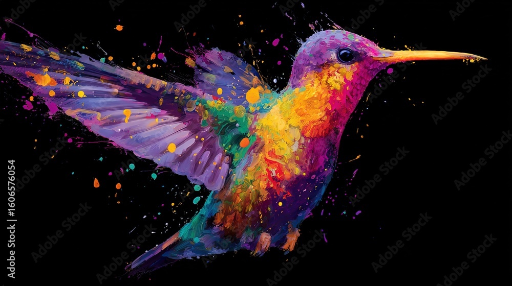 Fototapeta premium hummingbird and flower