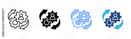 Transformation icon set multiple style collection