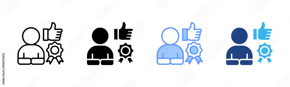 Obraz premium Recognition icon set multiple style collection