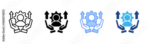 Skill Development icon set multiple style collection