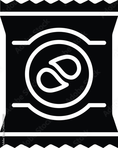 chips bag vector filled icon isolated on white background