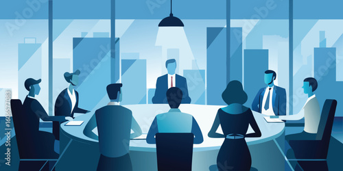 Business Meeting Around a Conference Table people