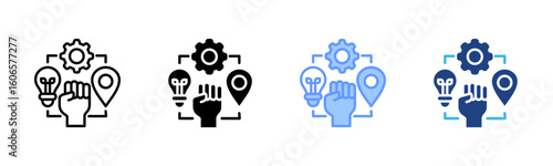 Autonomy icon set multiple style collection