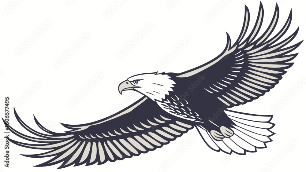 Obraz premium Majestic bald eagle soaring with wings spread wide