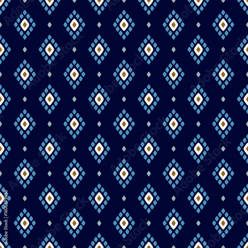 Diamond pattern geometric seamless background colorful classic rhombus shape motif. Modern decoration fabric design textile swatch. Digital illustration high resolution image vector graphic template.