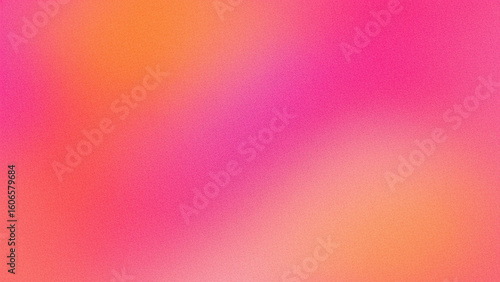 Abstract gradient background blends pink, orange. Grainy texture ideal for web design, marketing materials, print backgrounds.