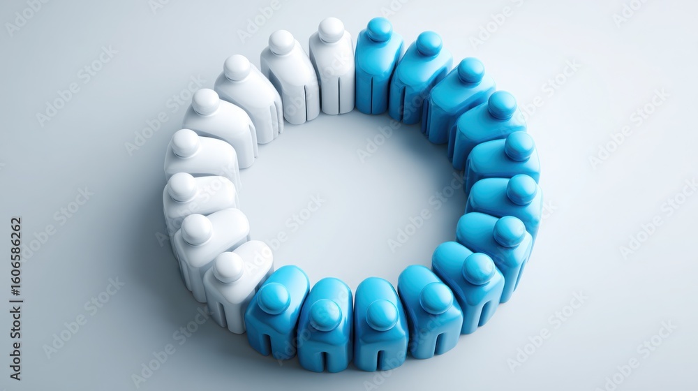 Obraz premium Group of diverse individuals collaborating in a circular formation for collective insight and teamwork dynamics