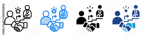 Succession planning icon set multiple style collection