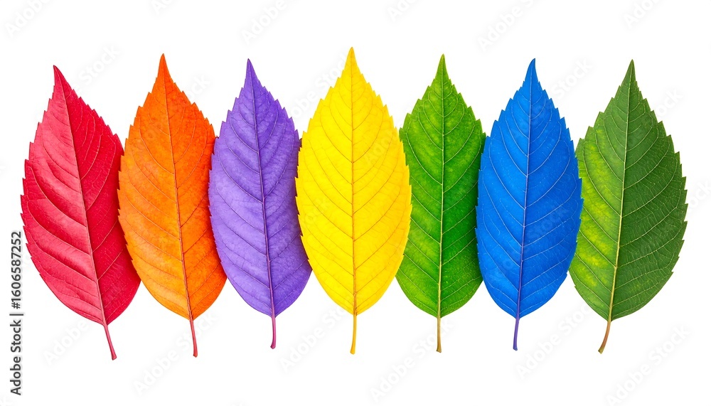 Obraz premium Colorful leaves in a spectrum of vibrant hues