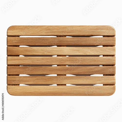 Rectangular Wooden Deck Mat - Top View