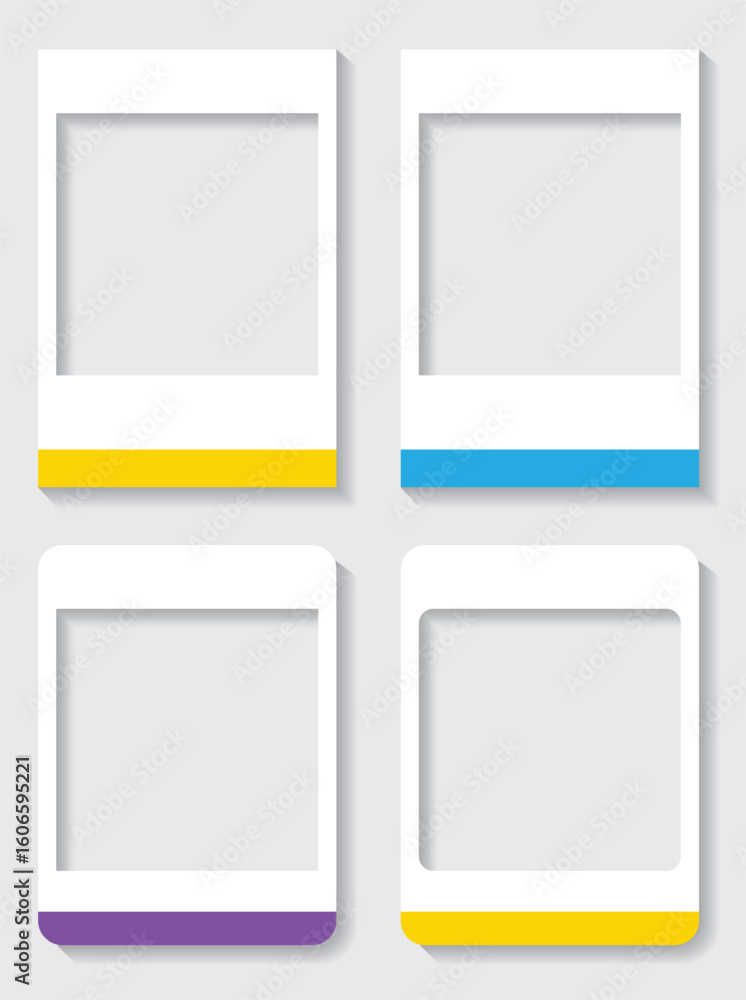 Fototapeta premium Polaroid Frames with Colorful Bottoms