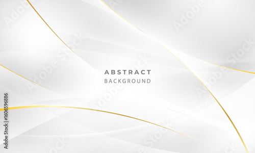 Abstract grey and gold background poster with dynamic waves. technology network Vector illustration.