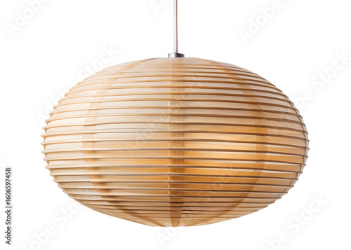 hanging paper lamp modern home decor isolated on white background PNG, AI GENERATED