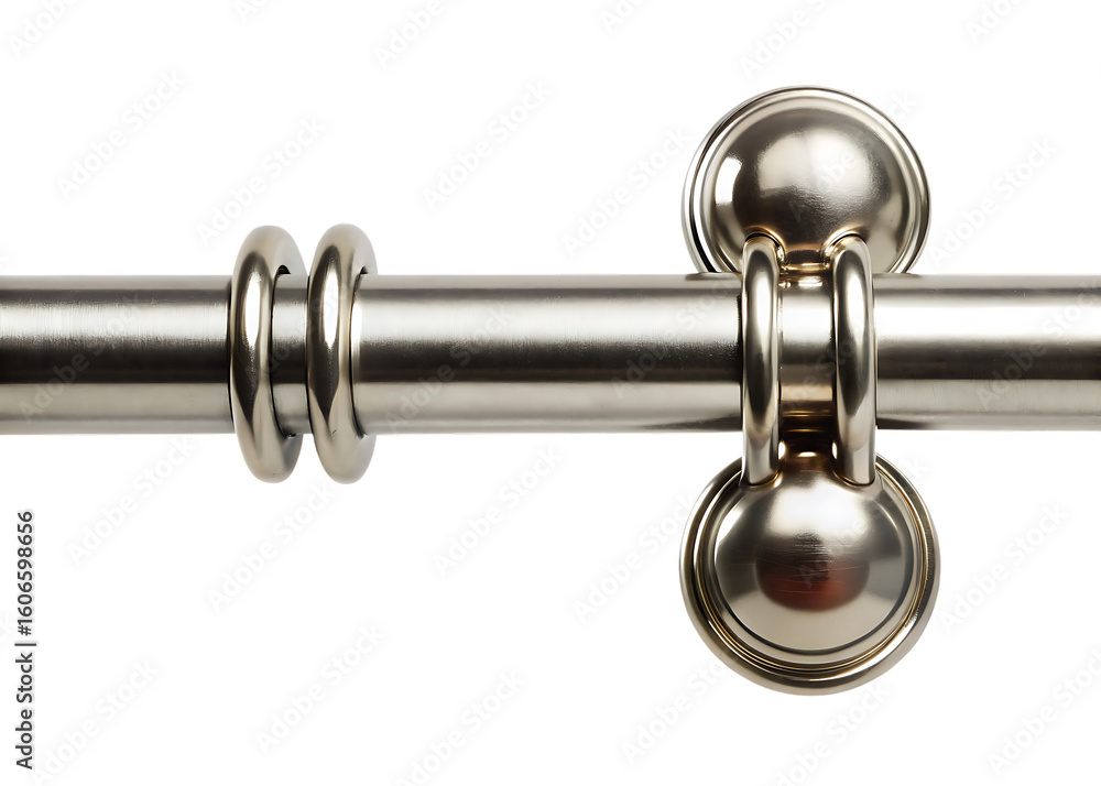 metal curtain rod close up isolated on white background PNG, AI GENERATED metal curtain rod close up isolated on white background PNG, AI GENERATED