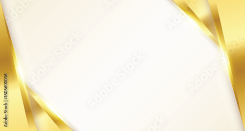 Simple White Gold Geometric Luxury Background with Glitter
