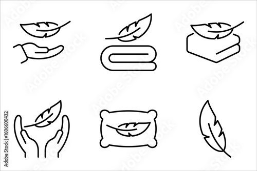 Soft icon set. Element of row matterial icon. Thin line icon for website design and development, vector illustration on white background