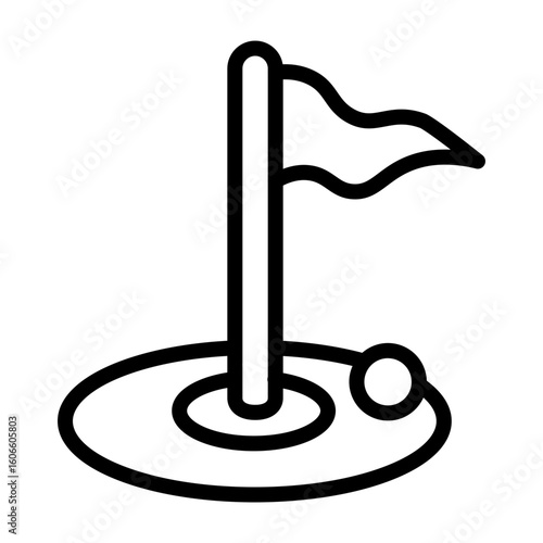 Mini Golf Vector Filled Icon Design