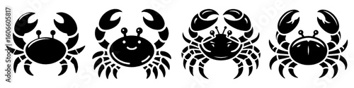 Simple Baby Crabs Collection Illustration, Marine Animal Modern Set Vector for Icon and Coastal Themes Design