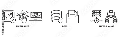 EDI icon set illustration concept with icon of electronic, data, interchange