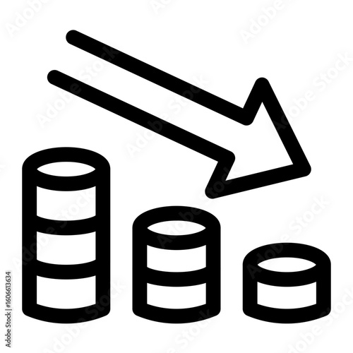 Decreasing Coin Stacks, Financial Decline