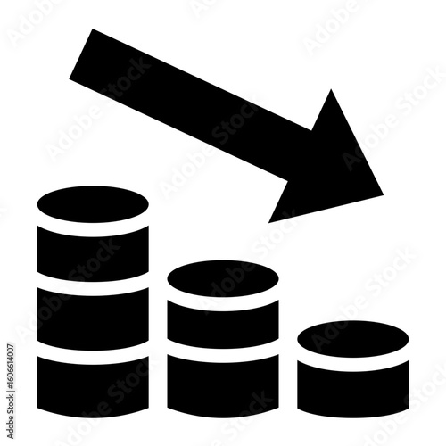 Decreasing Coin Stacks, Financial Decline