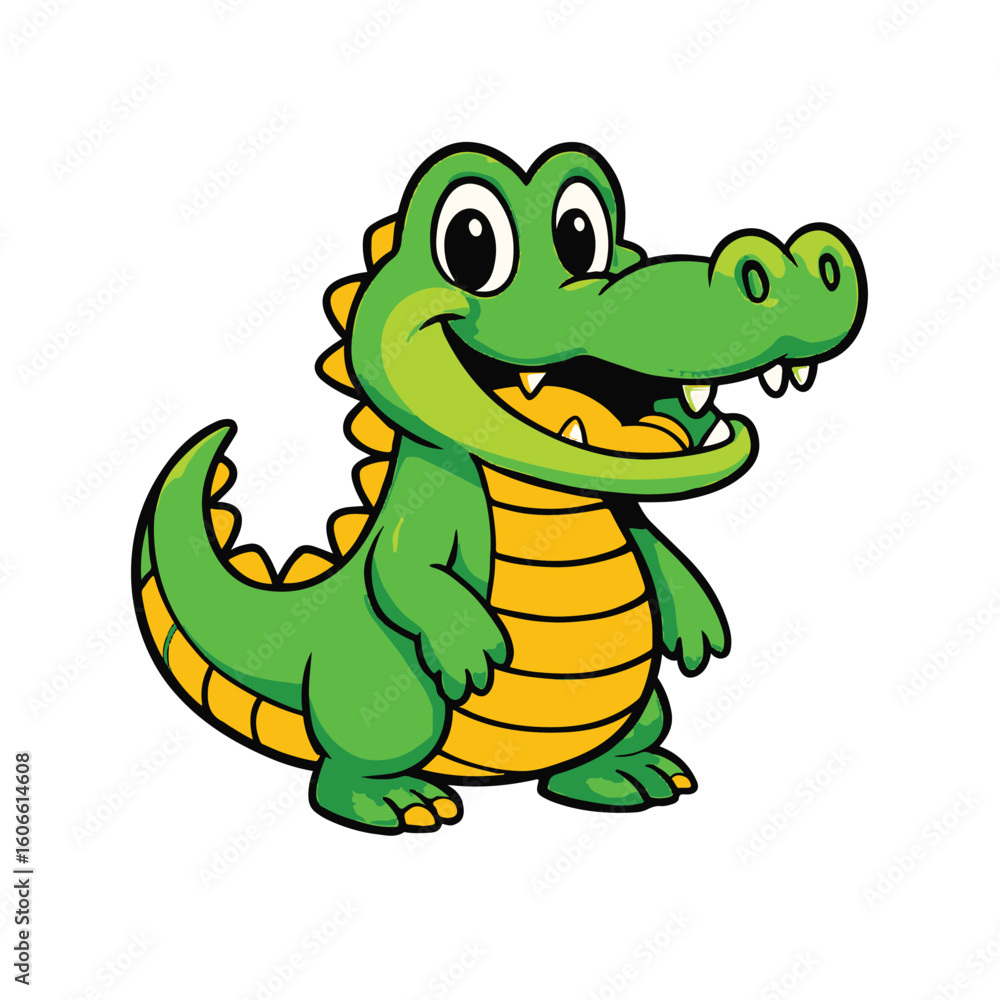 Fototapeta premium Cartoon crocodile vector illustration
