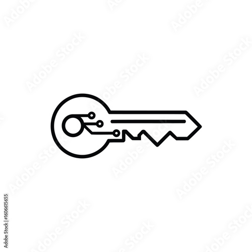 Digital Key Icon Symbolizing Secure Access and Innovation in Cybersecurity Technology