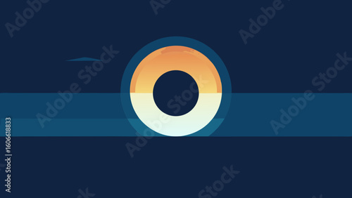 Dramatic view of a solar eclipse over the ocean a stunning sky spectacle
