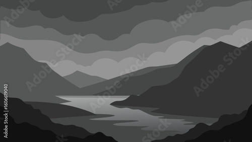 Moody and atmospheric scene of the Scottish Highlands a dramatic landscape
