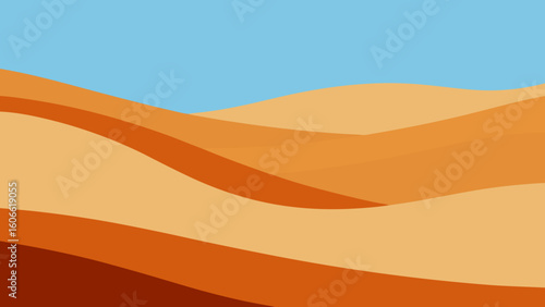 Minimalist vector composition of layered rolling hills a simple elegant design