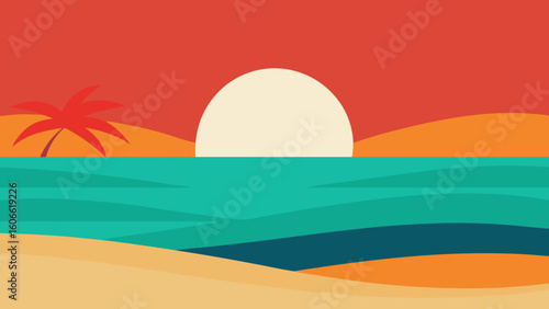 Abstract yet inviting tropical beach background a modern artistic design