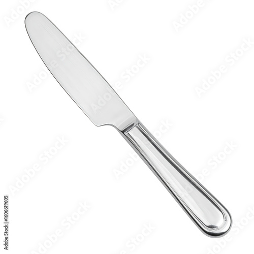 Elegant stainless steel butter knife with smooth handle and reflective surface ideal for breakfast, dinner, gourmet meals, fine dining, and kitchen tableware