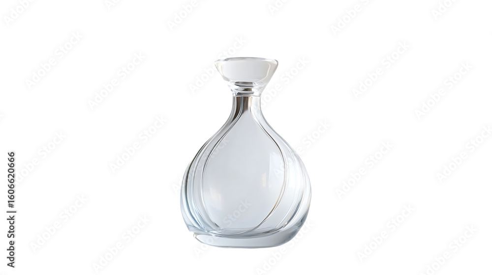 Elegant clear glass bottle isolated on transparent background Elegant clear glass bottle isolated on transparent background
