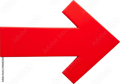 Bright red arrow pointing directly to the right on a clean white background
