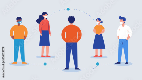 People practicing social distancing responsibly maintaining safe health protocols
