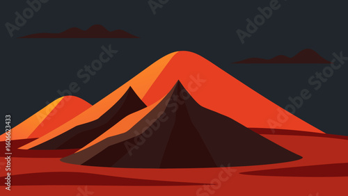 Explore the volcanic landscape of cinder cones their dark conical hills rise strikingly
