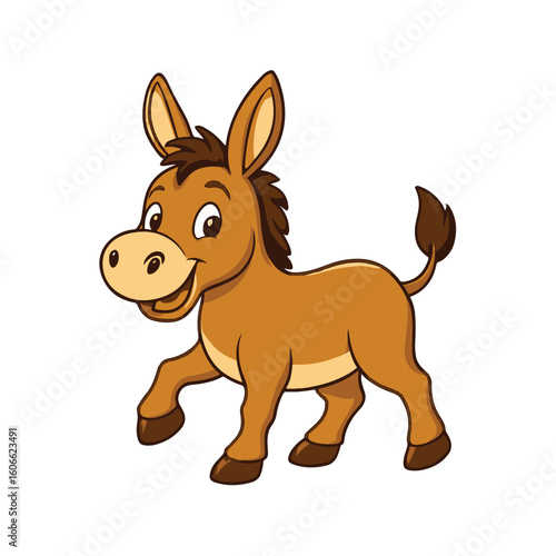 Cartoon donkey vector illustration