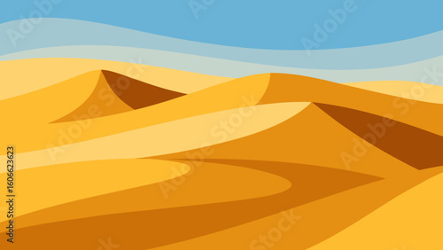 A Landscape of Sand Dunes with Crests Sculpted by Wind