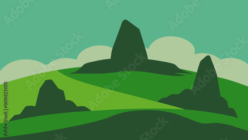 A Landscape of Tors Isolated Outcrops of Rock on Hilltops