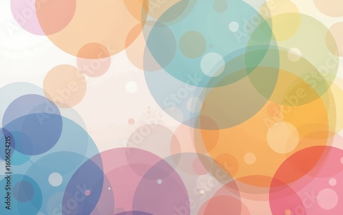 Colorful geometric concept. Abstract design featuring colorful overlapping circles in soft tones.