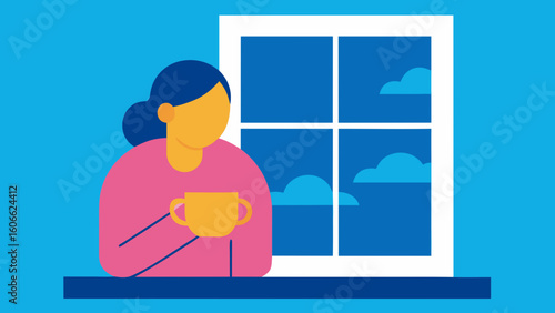 Person Enjoying a Warm Cup of Tea by a Cozy Window