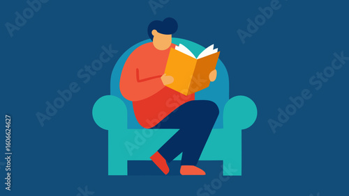 Person Reading a Book in a Cozy Armchair for Relaxation