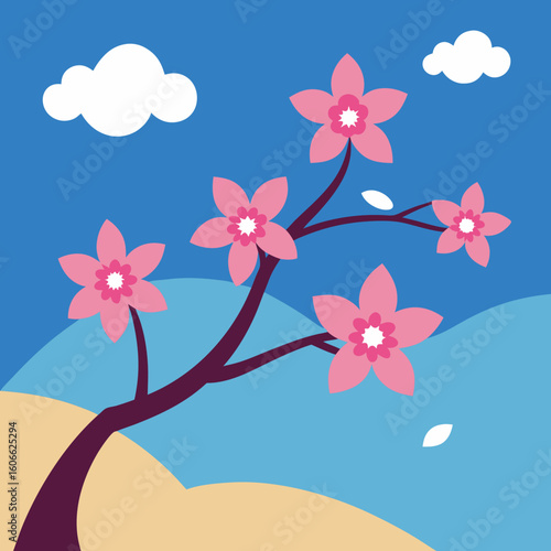 blossoms beneath the open sky