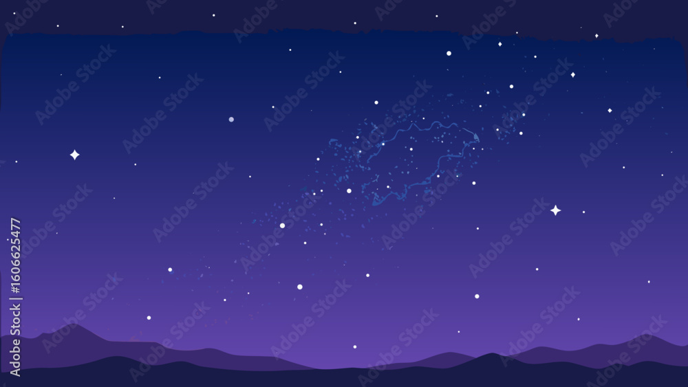 Fototapeta premium Majestic Starry Night Sky with the Visible Milky Way Galaxy