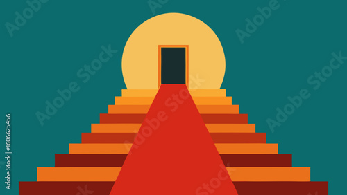 Staircase Leading Up to a Bright Light Symbolizing Opportunity