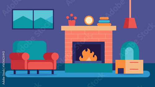Warm Cozy Living Room Fireplace Comfortable Furniture Home Design
