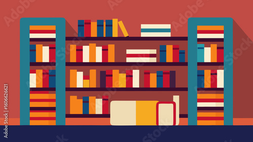 Classic Library Interior With Shelves Full Of Books Knowledge
