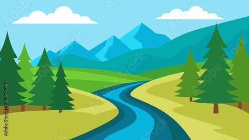 Tranquil Nature Forest Landscape Daytime Scene Lush Green Trees